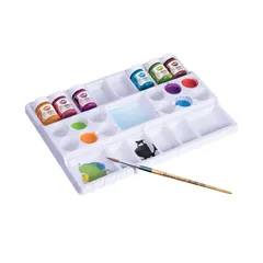 Bộ 12 màu nước Masterart Poster 15ml - Khay pha màu và cọ vẽ, Màu sắc trung thực, không lem, thích hợp cho người mới bắt đầu vẽ