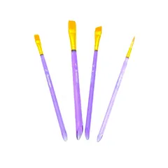 Bộ 4 Bút Cọ Màu Nước Tròn, Bẹp và Lưỡi Mác Renaissance - Dụng Cụ Vẽ Nghệ Thuật Chất Lượng Cao cho Họa Sĩ và Người Yêu Nghệ Thuật