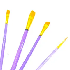 Bộ 4 Bút Cọ Màu Nước Tròn, Bẹp và Lưỡi Mác Renaissance - Dụng Cụ Vẽ Nghệ Thuật Chất Lượng Cao cho Họa Sĩ và Người Yêu Nghệ Thuật