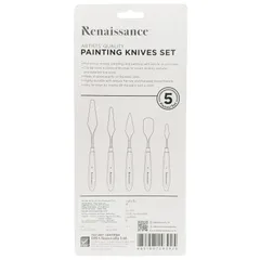 Bộ 5 Chiếc Bay Pha Màu Renaissance - Dụng Cụ Vẽ Sơn Acrylic, Sơn Dầu Chất Lượng Cao, Lưỡi Thép Không Gỉ, Thiết Kế Đẹp Mắt