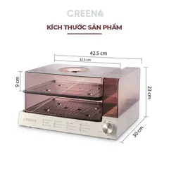 Nồi Hấp Điện Đa Năng Creen CR-135CF - 13.5L, 1200W, Giải Pháp Nấu Ăn An Toàn Giữ Dưỡng Chất, Hấp Thực Phẩm Nguyên Cả Con