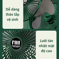 Quạt Tích Điện Để Bàn CTFAST V02 - 3 Tốc Độ Gió, Điều Chỉnh 270 Độ, Thiết Kế Nhỏ Gọn, Di Động, Lưu Thông Không Khí êm ái