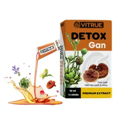 Tinh Chất Vitrue Detox Gan - Hỗ Trợ Thải Độc Gan, Tăng Cường Chức Năng Gan, Giảm Mụn Nhọt, Hộp 14 Gói 15ml