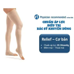 Vớ đùi y khoa hở ngón Jobst Relief - Cải thiện giãn tĩnh mạch cho nam nữ, chất liệu mềm mại, thoáng khí, độ bền cao