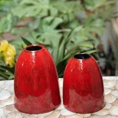 Bình hoa gốm Bát Tràng dáng chuông họa tiết trơn - Trang trí nhà cửa, cây cảnh nhỏ xinh, nhiều màu sắc, tinh tế
