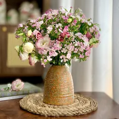 Bình chuông gốm Bát Tràng mini cắm hoa màu vintage - Trang trí nhà cửa độc đáo và sang trọng cho không gian sống