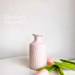 Bình Hoa Mini Bát Tràng Men Bóng Hồng Pastel - Trang Trí Nghệ Thuật Cho Không Gian Nội Thất Sang Trọng