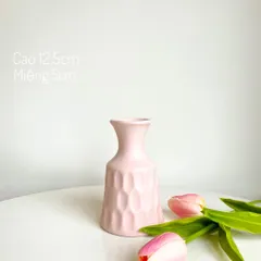 Bình Hoa Mini Bát Tràng Men Bóng Hồng Pastel - Trang Trí Nghệ Thuật Cho Không Gian Nội Thất Sang Trọng
