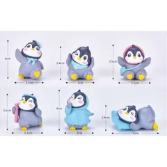 Bộ 6 Tượng Chim Cánh Cụt Đáng Yêu Trang Trí Tiểu Cảnh - Đồ Trang Trí Nhà Cửa Ngộ Nghĩnh, Phong Cách Sinh Động