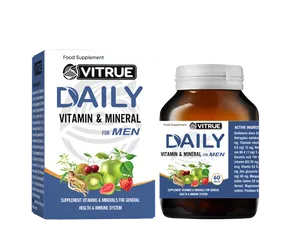 Viên Uống Vitamin Tổng Hợp Vitrue Dành Cho Nam – Bổ Sung Khoáng Chất Thiết Yếu, Tăng Cường Sức Khỏe và Đề Kháng