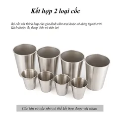 Bộ 8 Cốc Inox 304 Xếp Gọn CLS Có Túi Đựng - Đồ Dùng Cắm Trại Bền Đẹp, An Toàn Cho Sức Khỏe, Hoạt Động Ngoài Trời
