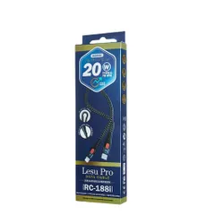 Bộ Củ Sạc Nhanh 20W Remax U88 - Hai Cổng Sạc PD QC Và Cáp Sạc RC-188i Đen, Sạc Nhanh Cho iPhone 14 Pro Max