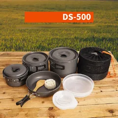 Bộ Nồi Chảo Cắm Trại 5-6 Người AoTu DS-500 - 13 Món Nhôm Chịu Nhiệt, Đồ Dùng Dã Ngoại Hoàn Hảo Cho Gia Đình và Bạn Bè