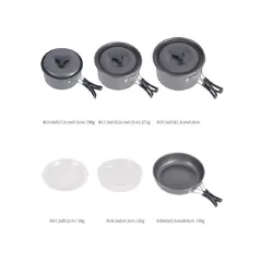 Bộ Nồi Chảo Cắm Trại 5-6 Người AoTu DS-500 - 13 Món Nhôm Chịu Nhiệt, Đồ Dùng Dã Ngoại Hoàn Hảo Cho Gia Đình và Bạn Bè
