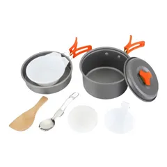 Bộ Nồi Chảo Cắm Trại Gấp Gọn 8 Món AoTu AT6385 - Chất Liệu Nhôm Cao Cấp, Thiết Kế Tiện Lợi Cho Đi Du Lịch & Dã Ngoại