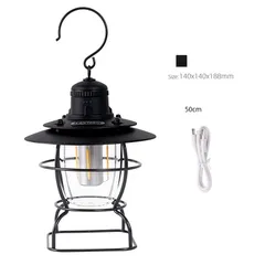 Đèn Cắm Trại Chiếu Sáng Ngoài Trời Pin Sạc Dáng Cổ Điển CLS - Bền Bỉ, Chống Gỉ, 3 Chế Độ Ánh Sáng - Phụ Kiện Dã Ngoại Hoàn Hảo