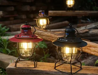 Đèn Cắm Trại Chiếu Sáng Ngoài Trời Pin Sạc Dáng Cổ Điển CLS - Bền Bỉ, Chống Gỉ, 3 Chế Độ Ánh Sáng - Phụ Kiện Dã Ngoại Hoàn Hảo