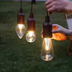 Đèn LED Dây Kéo Trang Trí Dã Ngoại Dùng Pin - Kiểu Đèn Treo Chống Nước, Thích Hợp Cắm Trại và Picnic