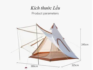 Lều Cắm Trại Kim Tự Tháp Ấn Độ 5-8 Người, Chống Tia UV, Thiết Kế Thoáng Khí, Phù Hợp Đi Dã Ngoại, Du Lịch