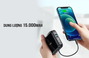 Sạc Dự Phòng Đa Năng Remax RPP-276 15000mAh - Thiết Kế Nhỏ Gọn, Chân Cắm AC, 2 Cổng USB & Type C, Phù Hợp Mọi Thiết Bị