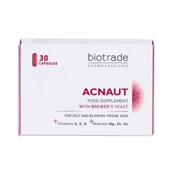 Viên uống Biotrade Acnaut Hỗ Trợ Giảm Mụn - Thực Phẩm Chức Năng Hộp 30 Viên, Giúp Kiềm Dầu và Làm Sáng Da Cho Da Dầu, Mụn
