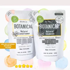 Bộ Gội Xả Hatomugi Botanical Táo Đen 400ML - Sản Phẩm Chăm Sóc Tóc Tự Nhiên Không Silicone, Dưỡng và Làm Sạch Nhẹ Nhàng Nhật Bản