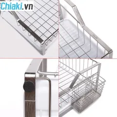 Kệ chén 1 tầng Inox 304 Hobby Home Decor KC2 - Kệ đựng bát cao cấp có khay hứng nước và ống đũa, tiện lợi cho bếp nhà bạn