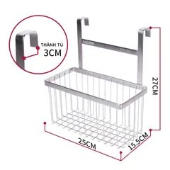 Kệ Đựng Đồ Đa Năng Gắn Cánh Cửa Tủ Bếp Inox 304 Hobby Home Decor TB3 - Tiết Kiệm Không Gian, Sang Trọng Cho Nhà Bếp