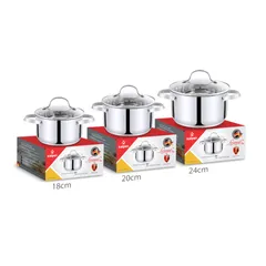 Nồi Inox 304 Kalpen Lermat 5 Đáy - Nồi Chuyên Dùng Bếp Từ, Tiết Kiệm Năng Lượng, 18cm-30cm, Chất Liệu Bền Đẹp, Nấu Nhanh Chóng