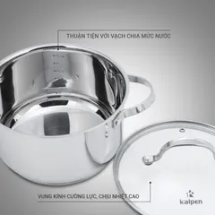 Nồi Inox 304 Kalpen Lermat 5 Đáy - Nồi Chuyên Dùng Bếp Từ, Tiết Kiệm Năng Lượng, 18cm-30cm, Chất Liệu Bền Đẹp, Nấu Nhanh Chóng