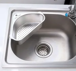 Rổ Treo Góc Chậu Rửa Chén Đa Năng Inox 304 - Dụng Cụ Tiện Ích Cho Nhà Bếp Kèm Sticker & Keo Dán Siêu Dính