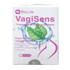 Viên đặt BioLife VagiSens cho phụ nữ - Hỗ trợ cấp ẩm, giảm khô âm đạo, giảm ngứa và rát, phục hồi pH khỏe mạnh