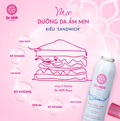 Xịt Khoáng Dr Her Paris 150ml - Xịt Khoáng Tươi Mát Làm Dịu Da, Phục Hồi Độ ẩm và Căng Mịn, Thương Hiệu Pháp