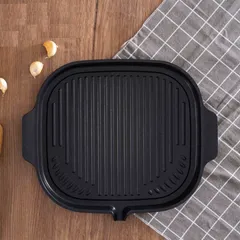 Chảo Nướng BBQ Ecoramic Đúc Nguyên Khối Đáy Nhôm 32x29cm - Phù Hợp Tất Cả Các Loại Bếp, Chống Dính Cao Cấp, Chất Lượng Cao