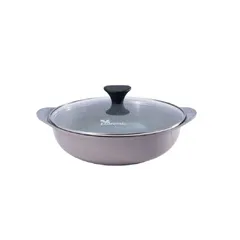 Nồi Lẩu Chống Dính Đáy Từ Ecoramic 28cm - Phủ Vân Đá 3 Lít, Dùng Cho Bếp Từ, Bếp Gas, Thiết Kế Bền Chắc, An Toàn Khi Sử Dụng