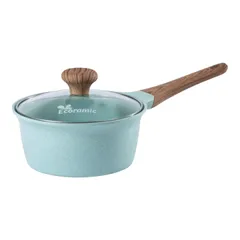 Quánh đúc Ecoramic Platinum đáy từ 16cm - Nhôm phủ gốm Ceramic, chống dính, sang trọng, sử dụng cho bếp từ, bếp gas, an toàn sức khỏe