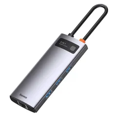 Bộ Hub Đa Năng Baseus Metal Gleam Gen2 6in1 - Cổng HDMI, USB3.0, RJ45, Sạc Nhanh PD 100W - Thiết Bị Mở Rộng Kết Nối Máy Tính, Điện Thoại