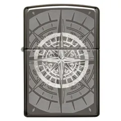 Bật Lửa Zippo Compass 29232 - Hình La Bàn Vegvisir Khắc Laser, Vỏ Đồng Thau Nguyên Khối, Dùng Trong Mọi Điều Kiện