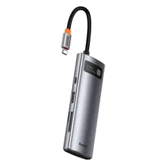 Bộ Hub Mở Rộng Baseus Metal Gleam 7in1 - USB-C, HDMI 4K, RJ45, USB 3.0 và Thẻ Nhớ SD/TF - Đa Năng Cho Laptop và Điện Thoại