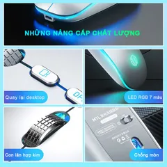 Chuột Không Dây Sidotech Inphic M-1L Sạc Pin - Thiết Kế Công Thái Học, Pin 500mAh, LED RGB 16 Màu, Tương Thích Đa Nền Tảng