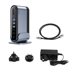 Hub Chuyển Đa Năng 17in1 Baseus Working Station CAHUB-DG0G - Cổng Kết Nối Đầy Đủ Cho Laptop, Macbook, Smartphone, Adapter Kèm Theo