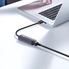 Hub Chuyển Type C Sang LAN RJ45 Baseus Lite Series - Bộ Chuyển Đổi Ethernet Tốc Độ Cao 1000Mbps Chất Liệu Nhôm Siêu Bền