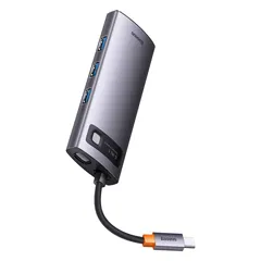 Hub Mở Rộng 6 in 1 Baseus Metal Gleam Đa Chức Năng - 2 Cổng HDMI, 3 Cổng USB 3.0, Sạc PD 100W - Thiết Bị Kết Nối Tuyệt Vời Cho Laptop và Macbook