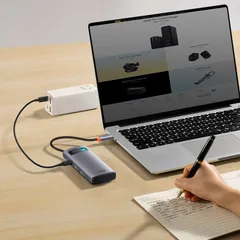 Hub Mở Rộng 6 in 1 Baseus Metal Gleam Đa Chức Năng - 2 Cổng HDMI, 3 Cổng USB 3.0, Sạc PD 100W - Thiết Bị Kết Nối Tuyệt Vời Cho Laptop và Macbook