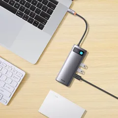 Hub Mở Rộng 7 In 1 Baseus Metal Gleam Gen 2 - HDMI, USB 3.0, PD 100W, Kết Nối Nhanh, Thiết Bị Phụ Kiện Số Chính Hãng