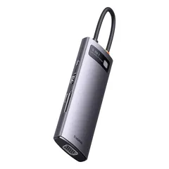 Hub Mở Rộng 8in1 Baseus Metal Gleam Gen 2 - Cổng HDMI, VGA, USB 3.0, Sạc Nhanh 100W - Thiết Bị Kết Nối Đa Năng Cho Laptop và Máy Tính