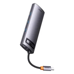 Hub Mở Rộng 8in1 Baseus Metal Gleam Gen 2 - Cổng HDMI, VGA, USB 3.0, Sạc Nhanh 100W - Thiết Bị Kết Nối Đa Năng Cho Laptop và Máy Tính