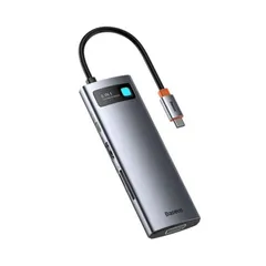 Hub Mở Rộng 8in1 Baseus Metal Gleam Gen 2 - Cổng HDMI, VGA, USB 3.0, Sạc Nhanh 100W - Thiết Bị Kết Nối Đa Năng Cho Laptop và Máy Tính