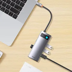 Hub mở rộng Baseus Metal Gleam Multifunctional Gen2 WKWG070013 4 in 1 - Kết Nối HDMI, USB 3.0, USB Type C - Sạc Nhanh PD 100W