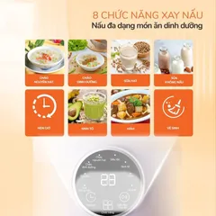 Máy Làm Sữa Hạt Unie UMB10 - Dung Tích 1L, 800W, Chức Năng Đa Năng Xay Nấu Sữa Hạt, Sinh Tố, Cháo, Màu Tím Pastel